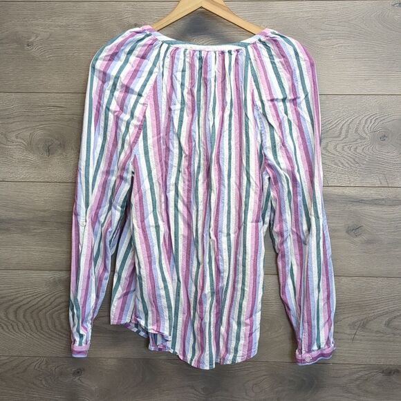 St. John's Bay Pink Vertical Striped Blouse Womens Size XL - Picture 7 of 7